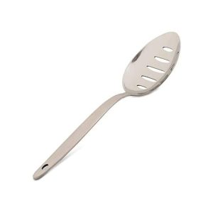 BNAZIND Chef Kunz Slotted Spoon | 18/10 Stainless Steel Large Serving Sauce Spoon | 9 Inches Plating Daily Chef Cooking Spoons