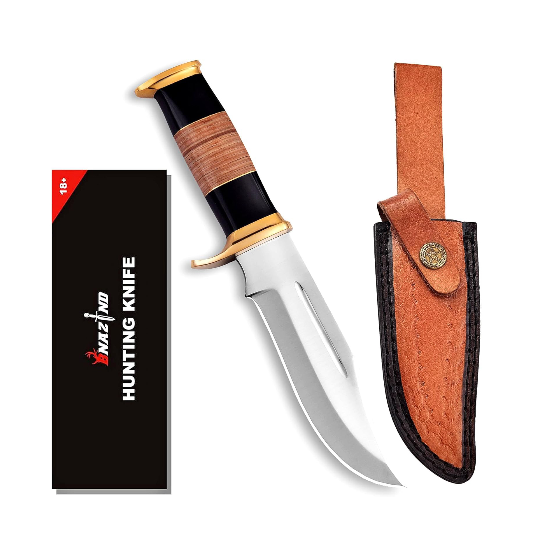 D2 10 Inches Crocodile Dundee Knife Bowie Knife with Sheath Fixed Blade Hunting Knife, Survival Knives for Camping, Skinning, Bushcraft and Outdoors