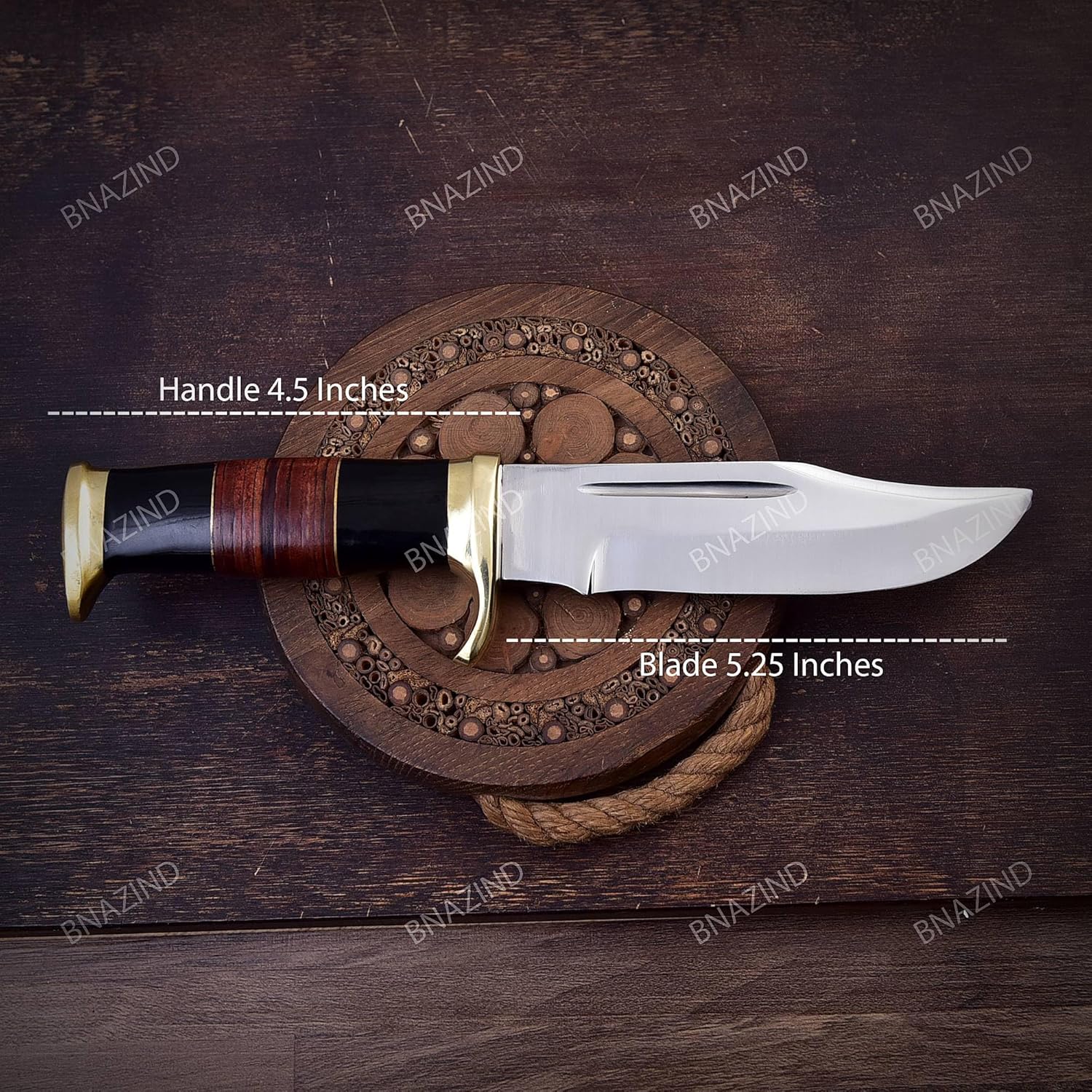 D2 10 Inches Crocodile Dundee Knife Bowie Knife with Sheath Fixed Blade Hunting Knife, Survival Knives for Camping, Skinning, Bushcraft and Outdoors - Image 2