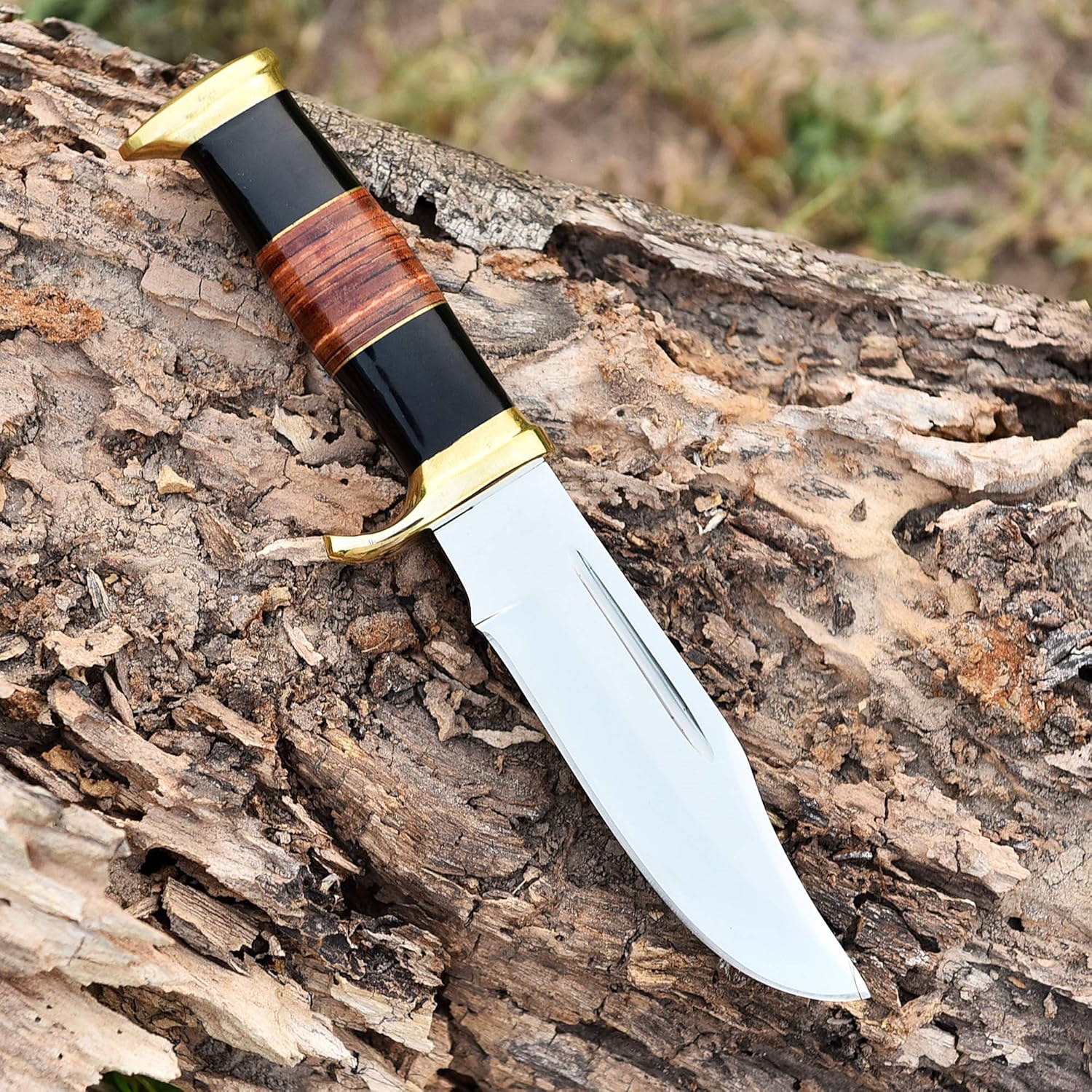 D2 10 Inches Crocodile Dundee Knife Bowie Knife with Sheath Fixed Blade Hunting Knife, Survival Knives for Camping, Skinning, Bushcraft and Outdoors - Image 4