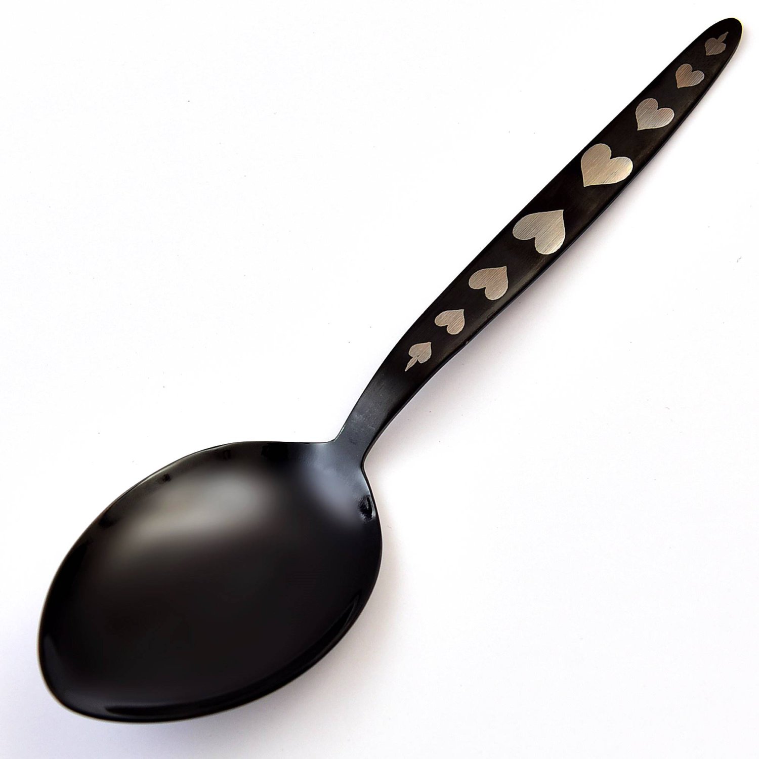 Kunz Shiny Black Spoon | 18/10 Stainless Steel Plating 9 Inch Basting Quenelle Chef Cooking Utensils Spoon - Image 3
