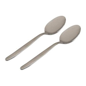 Kunz Small Sauce Spoon set | 8 inch Pack of 2 | 18/10 Stainless Steel Chef Spoon | Serving Plating Spoons