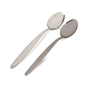 XL-12 inchs Chef Kunz Spoon Set | 2 Pack | Premium Food-Grade 18/10 Stainless Steel | Large Cooking Serving Spoon | Chef Spoons with Ergonomic Long Handle