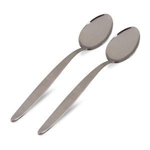 XL-12 inchs Chef Kunz Spoon Set | Pack of 2 | Premium Food-Grade 18/10 Stainless Steel | Large Cooking Serving Spoon | Chef Spoons with Ergonomic Long Handle